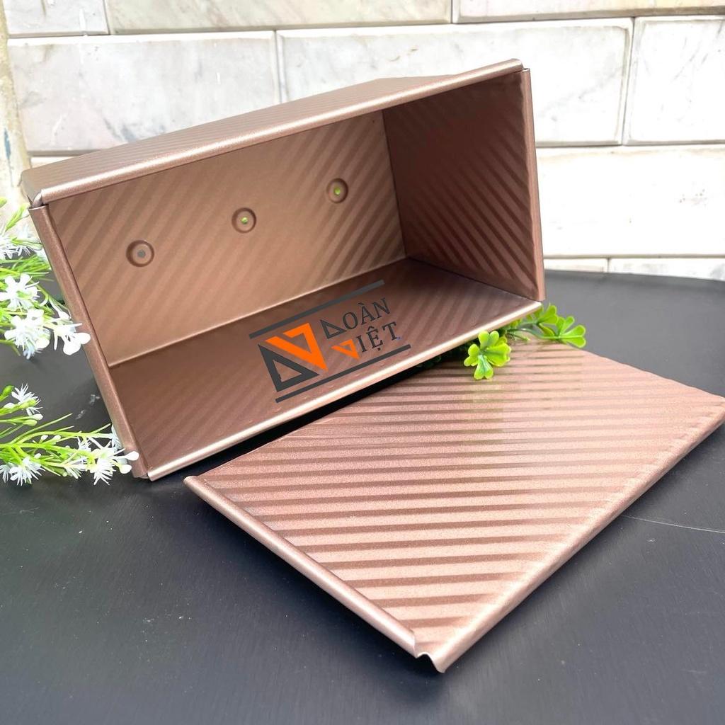 BÁNH MÌ SANDWICH vân GỢN SÓNG mẫu mới SIÊU ĐẸP CAO CẤP. Khuôn bánh mì gối Thép CARBON chống dính màu VÀNG SANG TRỌNG