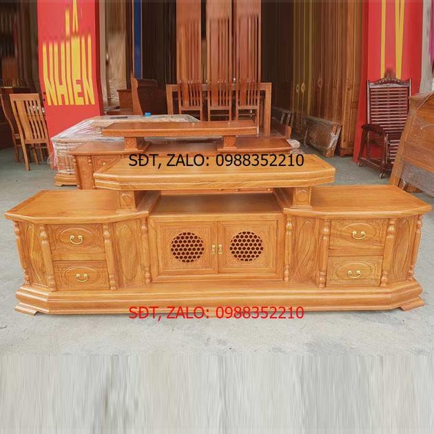 KỆ TIVI GỖ GÕ ĐỎ 2m2 , kệ gỗ để tivi , tủ gỗ trang trí phòng khách,KỆ NHO TRẠM