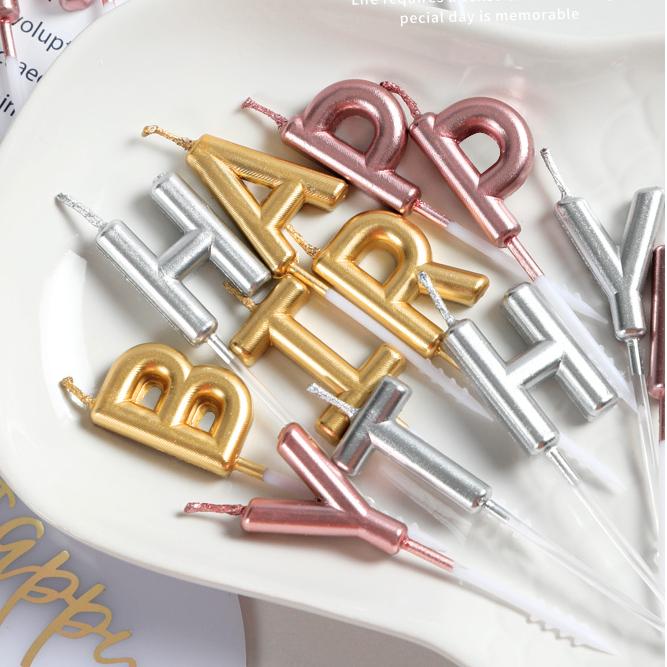 Nến cắm trang trí bánh sinh nhật Chữ Cái Happy Birthday