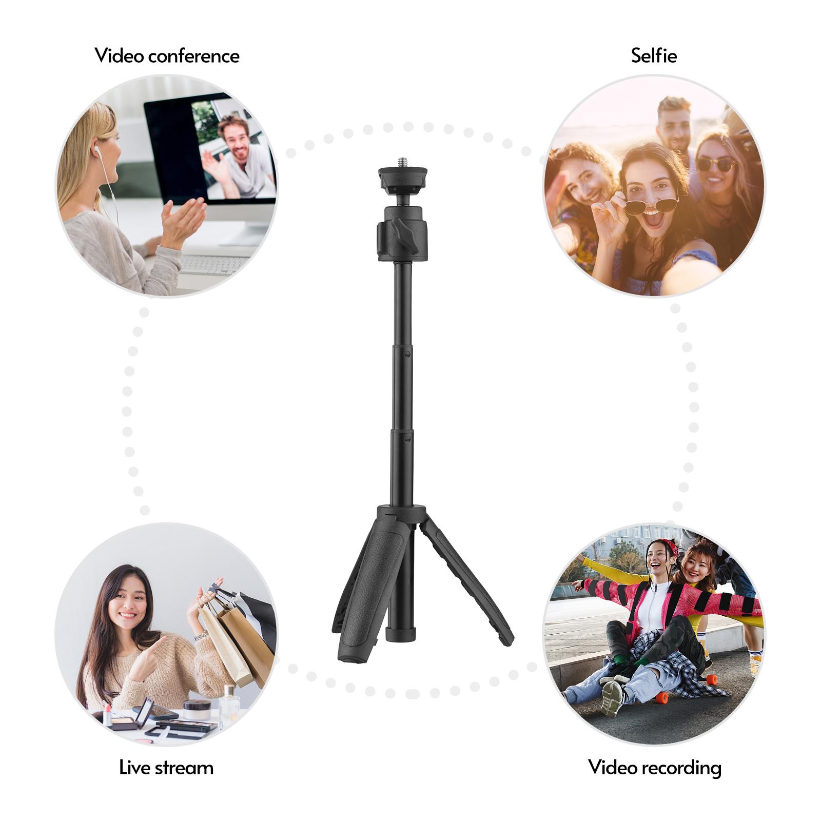 Lightweight Portable Tripod Extendable Tripod Stand Handle Grip with  Adjustable Height for Phone Camera Selfie Video