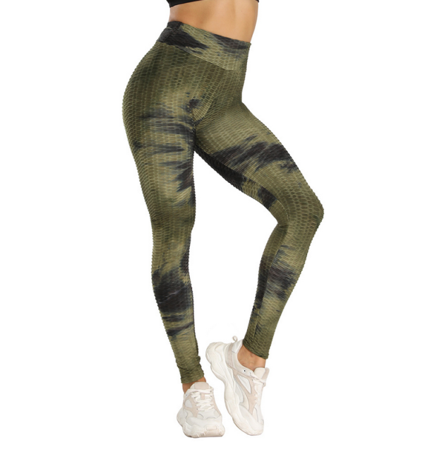 Thời Trang Mới Mực Dạ Nỉ Quần Áo Nhuộm Bong Bóng Quần Ôm Vòng Mông Tập Thể Dục Yoga Quần Miễn Phí Vận Chuyển