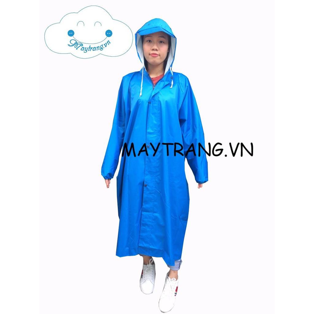 ÁO MƯA DÂY KÉO VẢI DÙ DA CÁ SIÊU BỀN ĐẸP - MÀU XANH NƯỚC BIỂN