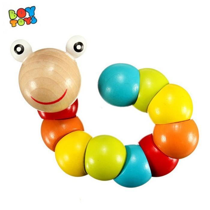 Đồ chơi hình chú sâu gỗ xoắn vui nhộn luyện tay khéo léo cho bé