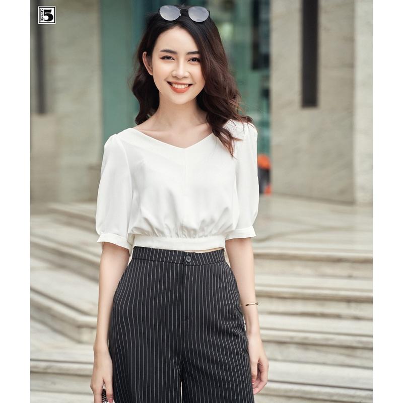 Áo cổ tim croptop dây buộc eo Twentyfive N171