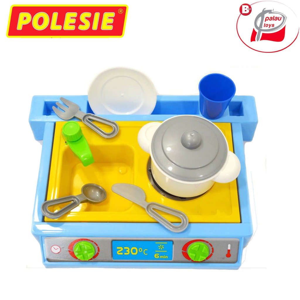 Đồ Chơi Nhà Bếp Dụng Cụ Nấu Ăn Kèm Khay Nhựa ABS An Toàn Nhập Khẩu Châu Âu - POLESIE 43405