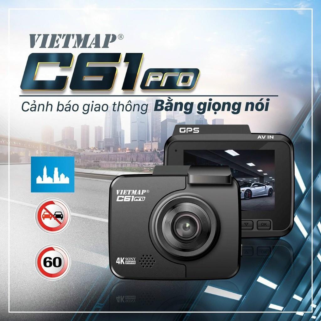 Camera hành trình VIETMAP C61 Pro + thẻ 32GB - Trải nghiệm hình ảnh sắc nét - Nâng cấp âm thanh - Kết nối VIETMAP REC.