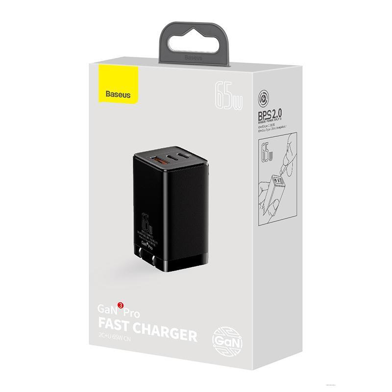 Bộ sạc nhanh Baseus GaN3 Pro Quick Charger 65W hàng chính hãng
