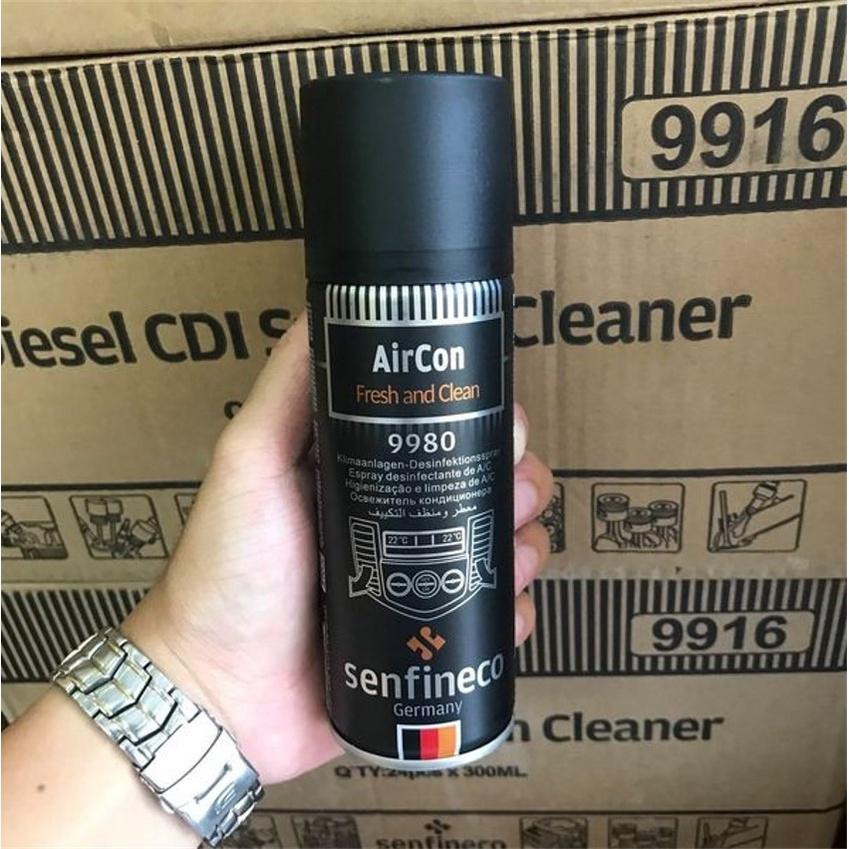 Chai Xịt Khử Mùi & Khử Trùng Không Gian Nội Thất Nhập Khẩu Từ Đức Senfineco 9980 AirCon Fresh And Clean