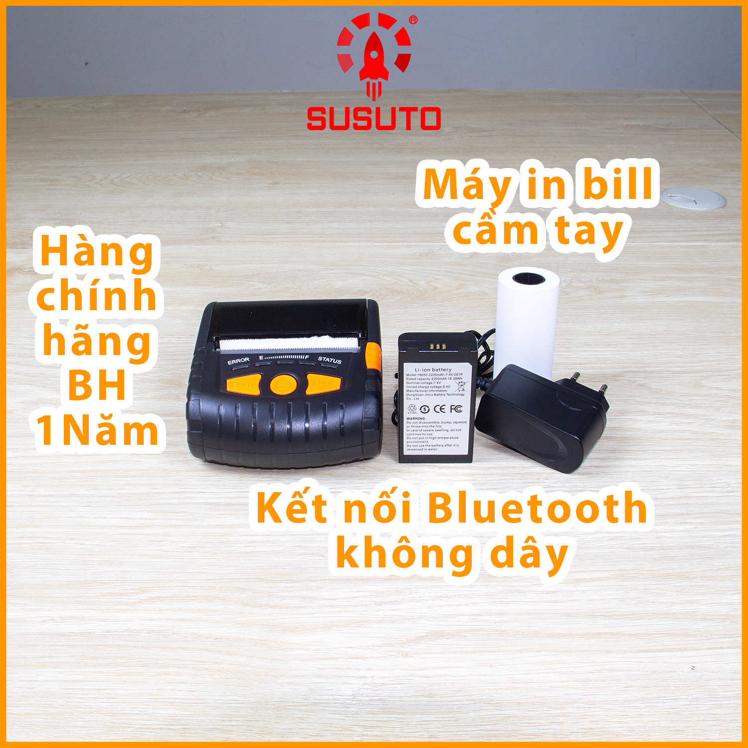 Máy in hóa đơn nhiệt Bluetooth  PT-380 khổ 80mm -  hàng chính hãng