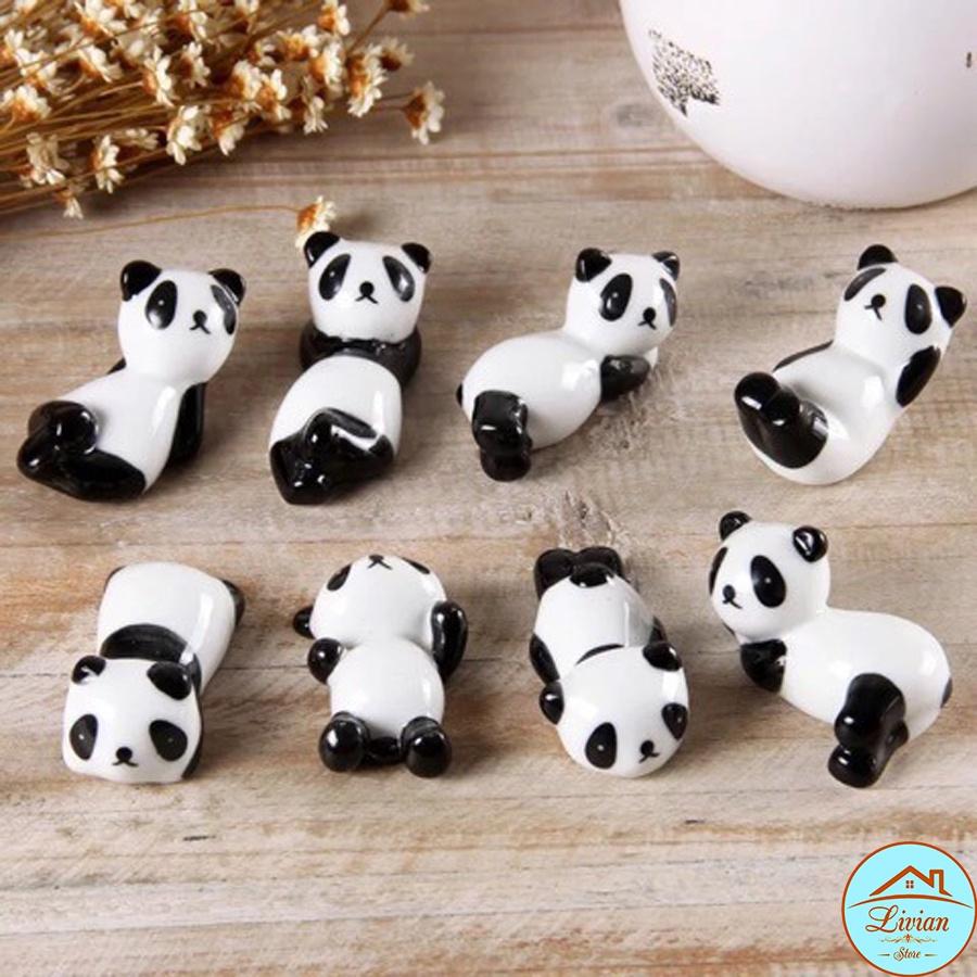 Gác đũa bàn ăn gốm sứ hình gấu trúc cực xinh, phụ kiện trang trí bàn ăn phong cách nhật Bản