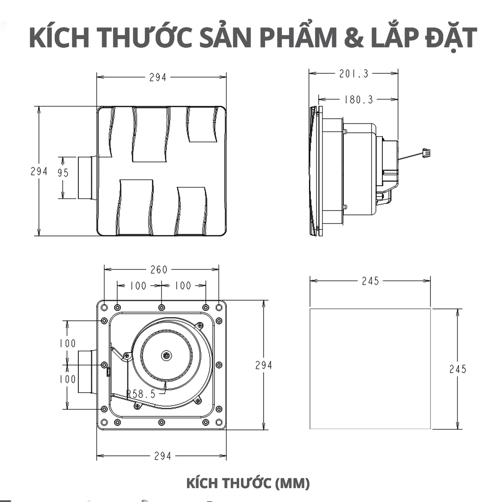 Quạt Hút Thông Gió Âm Trần WHIFA VDD-15CK Có Ống Nối 6 Inch Màu Trắng - Hàng Nhập Khẩu