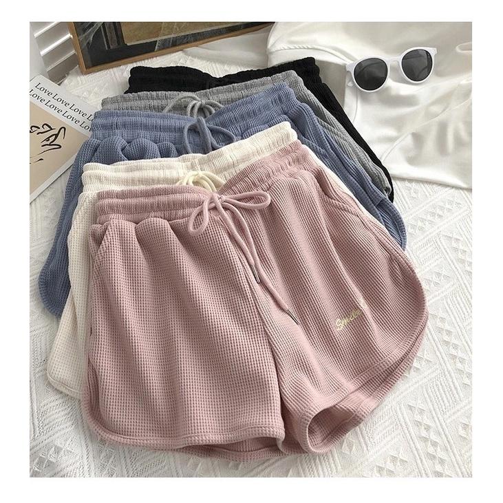 Quần đùi tổ ong smile quần short ngố ulzzang nam nữ unisex phong cách Hàn Quốc