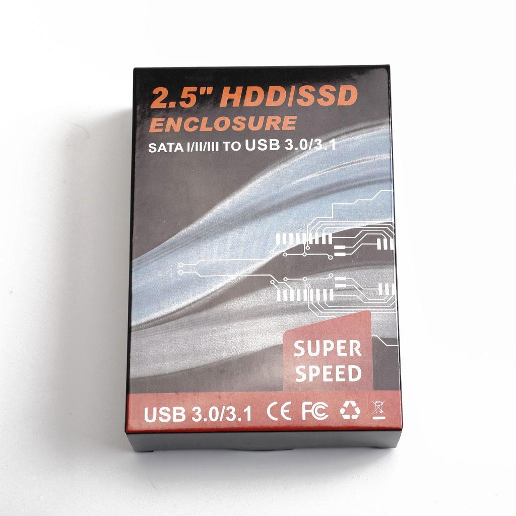 80G HDD Enclosure 2.5" SATA to USB 3.0 SSD Hard Disk Drive Case Silver