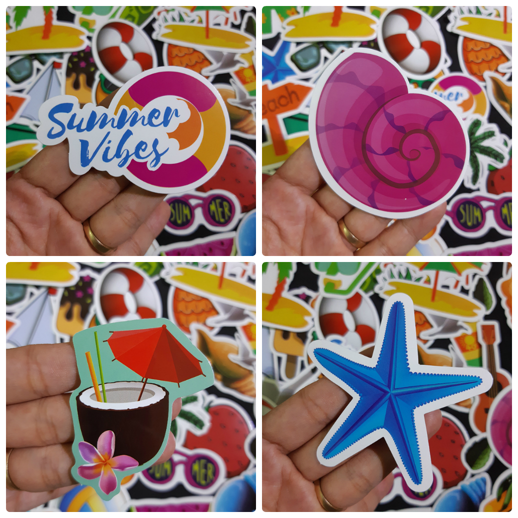 Bộ Sticker dán cao cấp chủ đề SUMMER - Dùng dán Xe, dán mũ bảo hiểm, dán Laptop