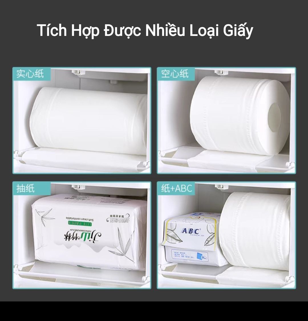 HỘP ĐỰNG KHĂN GIẤY VỆ SINH TREO TƯỜNG CẮT GIẤY TỰ ĐỘNG CAO CẤP - KHÔNG CẦN KHOAN TƯỜNG ỐC VÍT