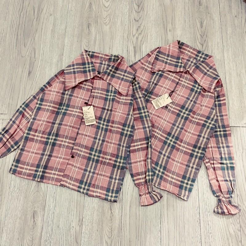 Áo sơ mi kẻ cổ chéo