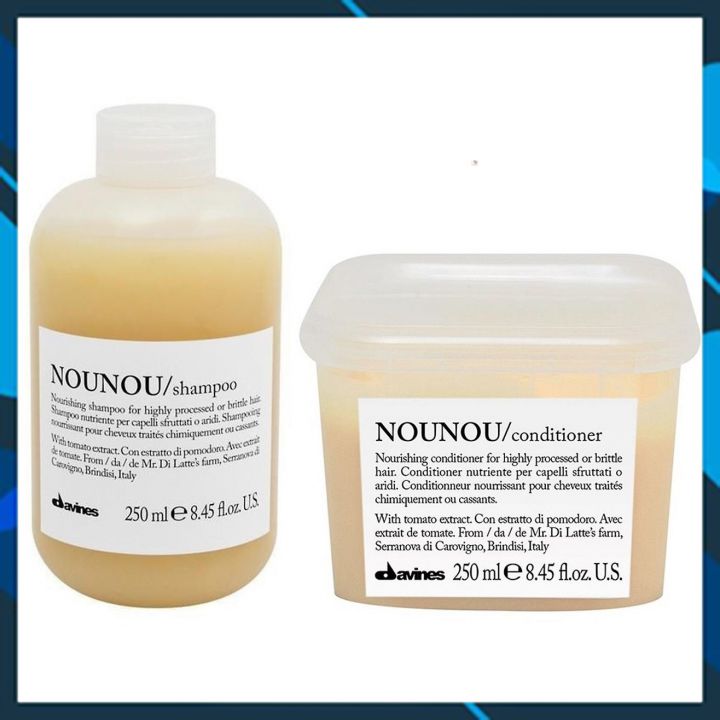 Bộ dầu gội xả Davines Nounou cho tóc khô hư tổn do uốn nhuộm của Ý 250ml