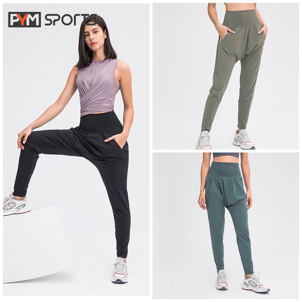 Quần Jogger Harem Tập GYM, YOGA ,Thể Thao PYMSPORT - PYMJ009 cạp cao - 3 màu xanh, đen, xám