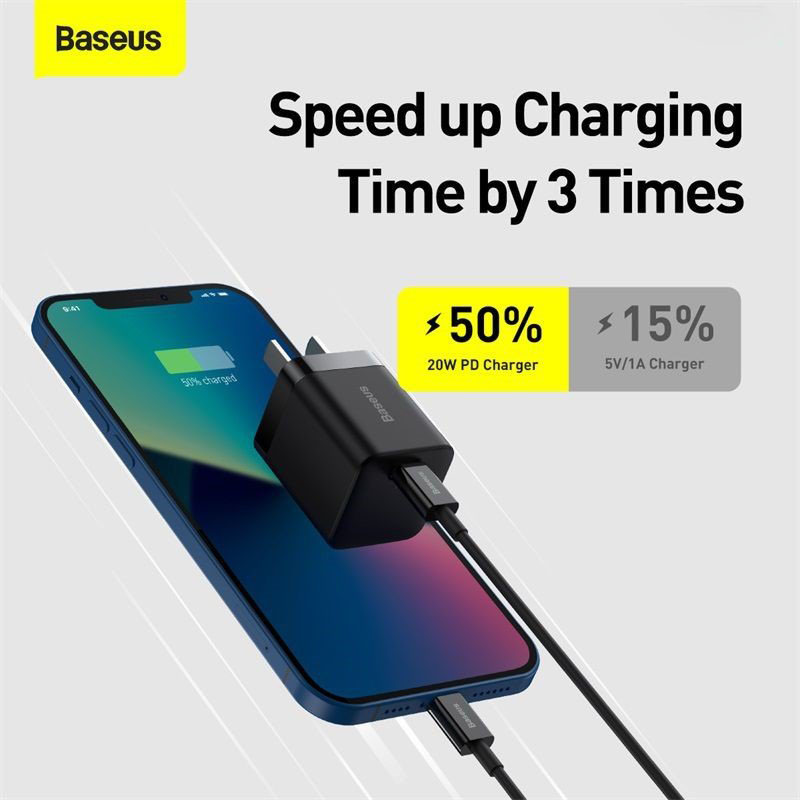 Bộ Củ Và Cáp Sạc Nhanh Baseus Super Si Quick Charger 20W - Hàng Chính Hãng