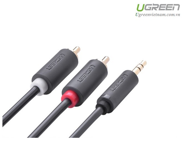 Cáp chuyển Audio 3.5mm ra RCA (hoa sen) dài 10m Ugreen 10514 - Hàng chính hãng