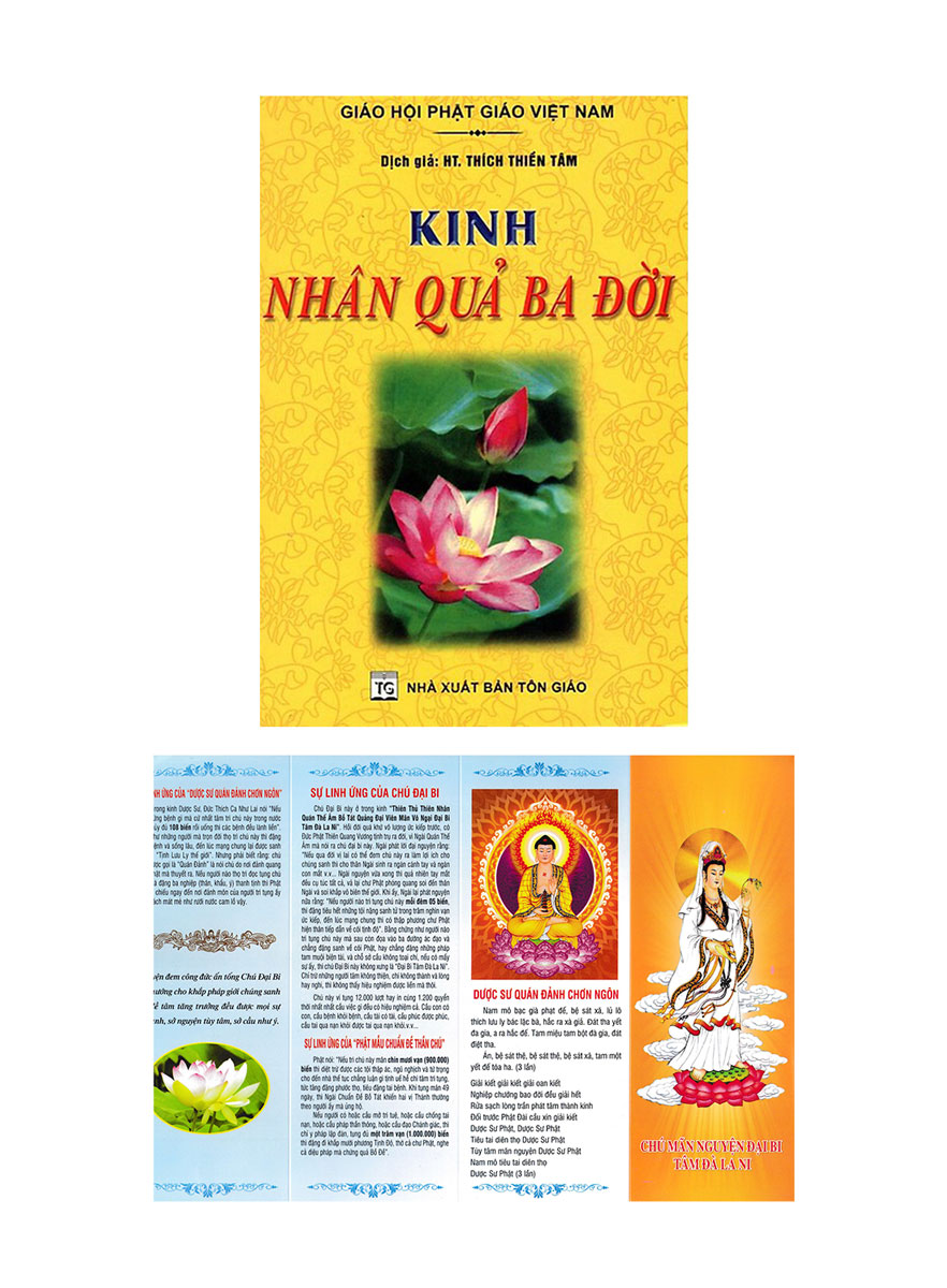 Combo Kinh Nhân Quả Ba Đời + Chú Mãn Nguyện Đại Bi Tâm Đà La Ni _QB