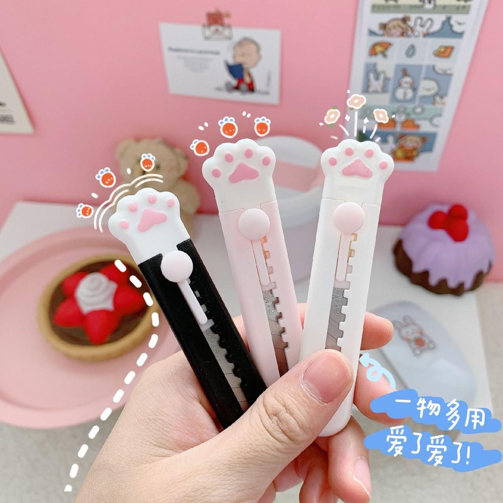 Dao Rọc Giấy Chân Mèo Cute Mini Dễ Thương An Toàn Khi Sử Dụng Cắt Gọt Sticker Washi Tape Trang Trí Sổ Tay