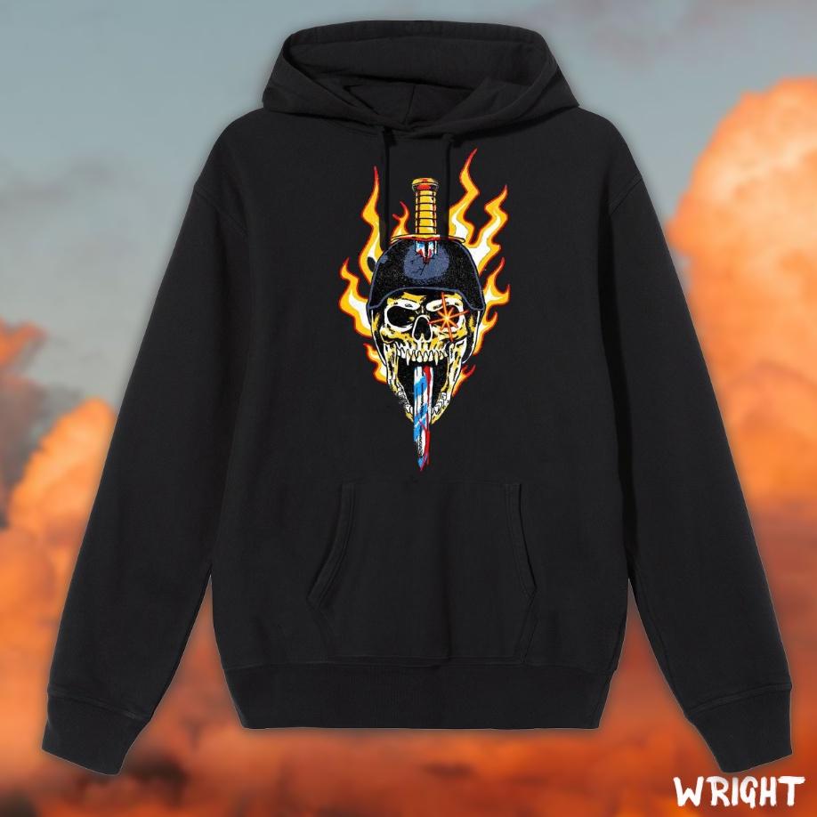 Áo hoodie thanh kiếm đầu lâu cá tính cực chất wright unisex