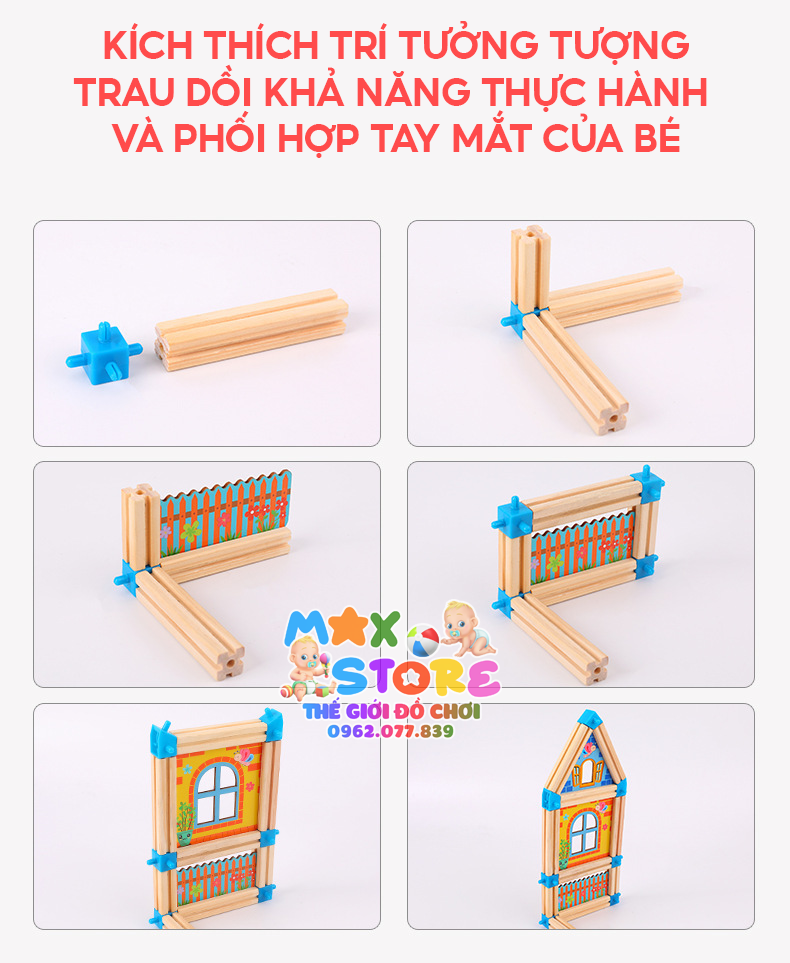 Đồ Chơi Lắp Ghép Mô Hình Nhà Thông Minh 3D 128 và 268 Chi Tiết Cho Bé