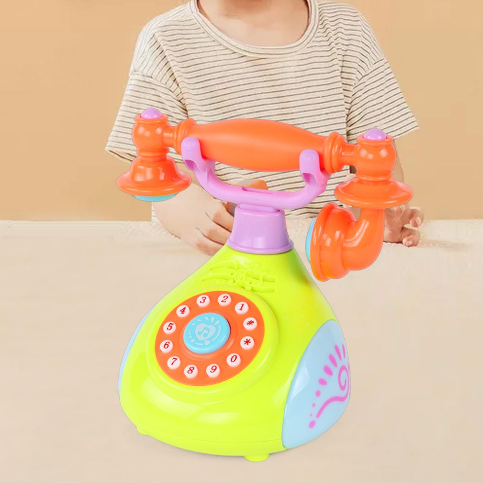 Cartoon Electric Telephone Toy for 1 2 3 Year Old Kids Xmas Gift