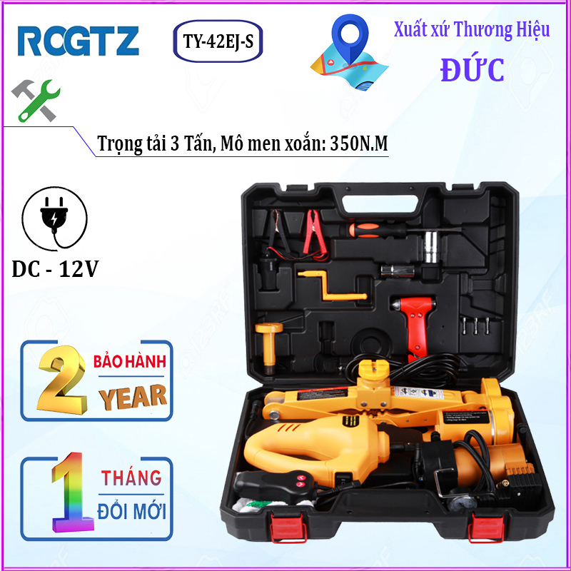 Bộ nâng kích gầm điện, máy bơm lốp và máy siết ốc ô tô đa năng 3 trong 1 TY-42EJ-S dùng cho các xe có trọng tải dưới 3 tấn