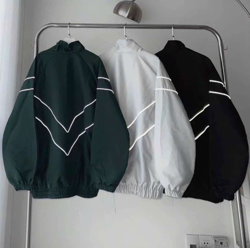 Áo khoác dù nam nữ unisex 2 lớp dày dặn full zip phối sọc PHÁT SÁNG DẠ QUANG cực đẹp mẫu mới 2024, áo khoác cặp đôi, áo nhóm