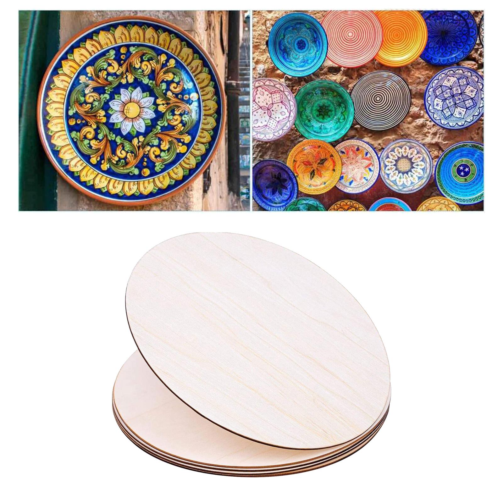 2x5Pcs 12Inch Wood Circles Unfinished Rounds Blank Slices Wooden Cutout Slices