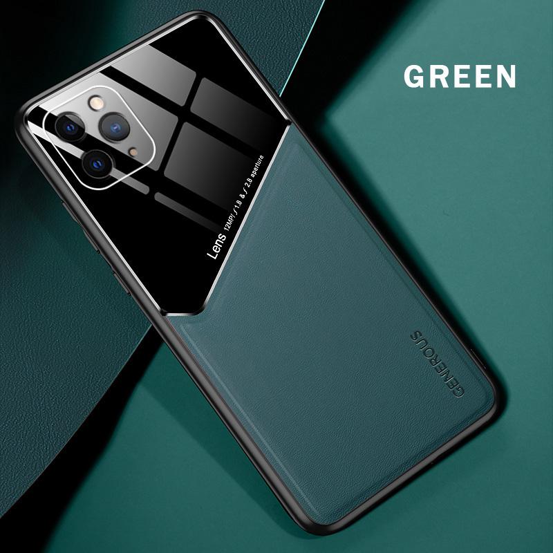Ốp Lưng Da Pu + Kính Cường Lực Cho Iphone 11 Pro Max Xs Max Xr Xs 6 6s 7 8 Plus