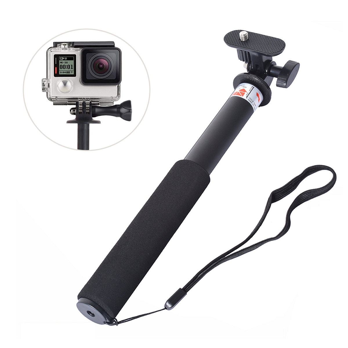 Gậy tự sướng Super i-Short (30-95cm) cho máy quay hành động GoPro, Sjcam, Yi Action, Osmo Action