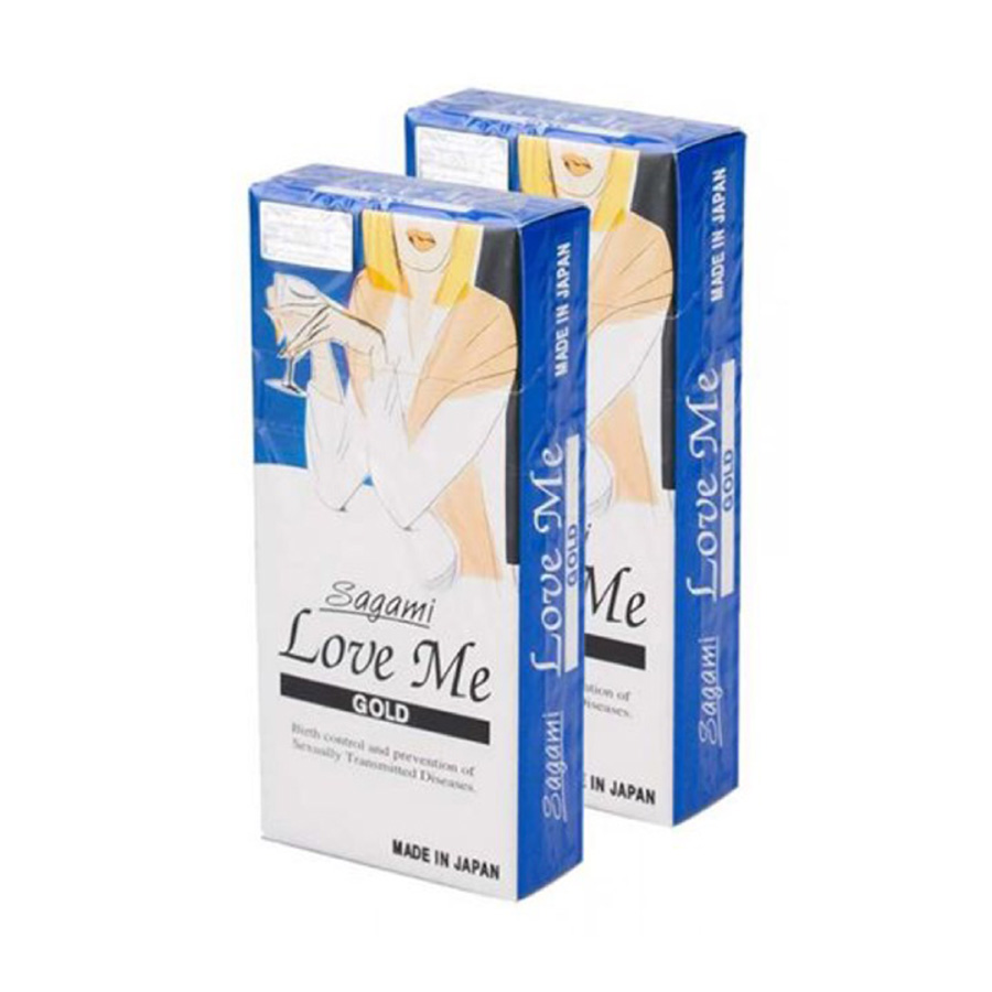 Combo 2 hộp bao cao su không màu không mùi, siêu mỏng Sagami Love Me Gold Hộp 10 cái + Tặng ngay hộp Bao cao su Siêu mỏng Sagamim Xtreme White 3 cái