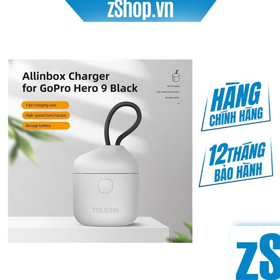 Hộp Sạc 3 Telesin Allin Box Kèm 2 Pin Cho GoPro HERO 9, HERO 10 (Hàng Chính Hãng)