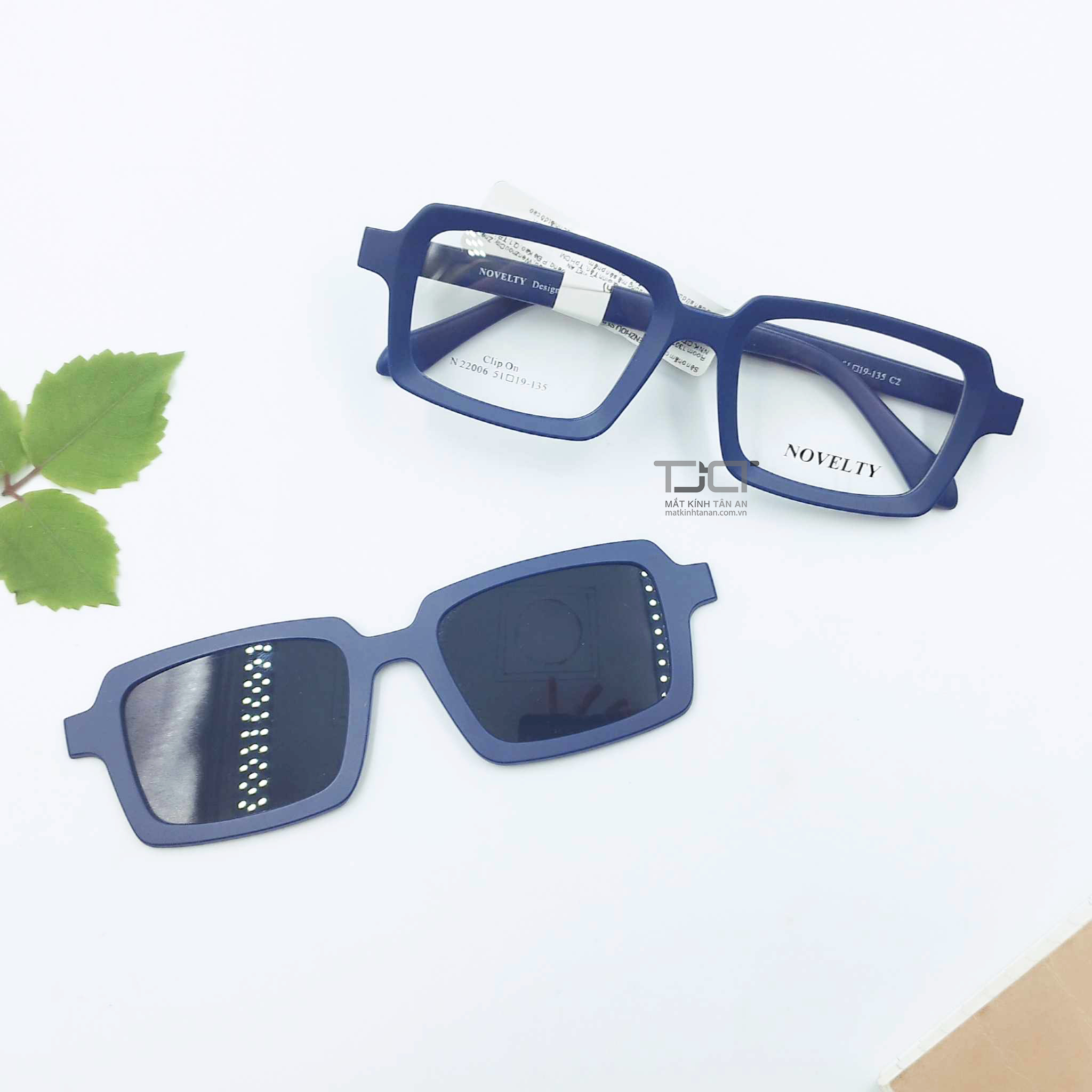 GỌNG KÍNH CLIPON PHOM VUÔNG 3D UNISEX THỜI TRANG, CHÍNH HÃNG NOVELTY N22006
