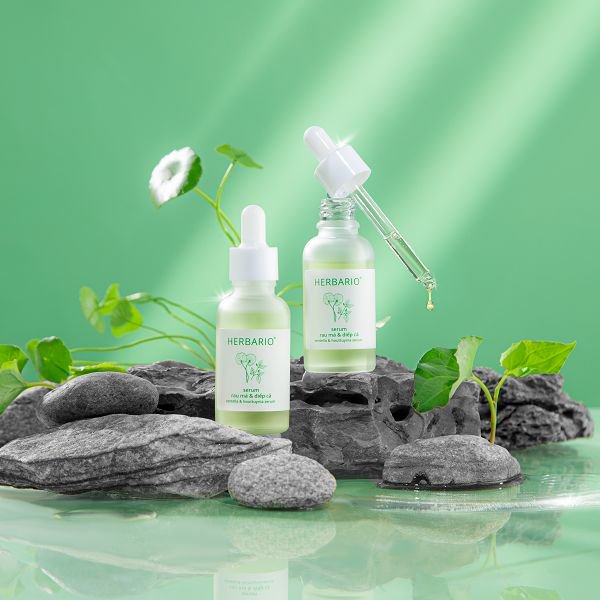 Serum rau má & diếp cá Herbario 30ml sạch mụn thuần chay