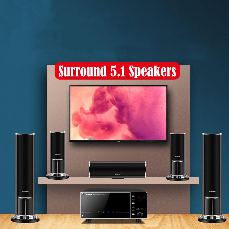 Mới Công Suất Cao 100W TV Gia Đình Phòng Khách KTV Loa Bluetooth Âm Thanh Vòm Loa Siêu Trầm Loa 5.1 Hệ Thống Rạp Hát Tại Gia bộ Âm Thanh Color: With dual Mic
