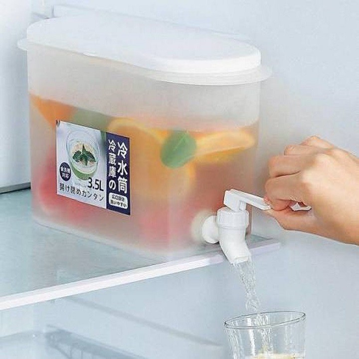Bình Đựng Nước Tủ Lạnh 3.5 lít Nhựa PP Có Vòi ,Chịu Nhiệt, An Toàn, Tiện Lợi, Cao Cấp