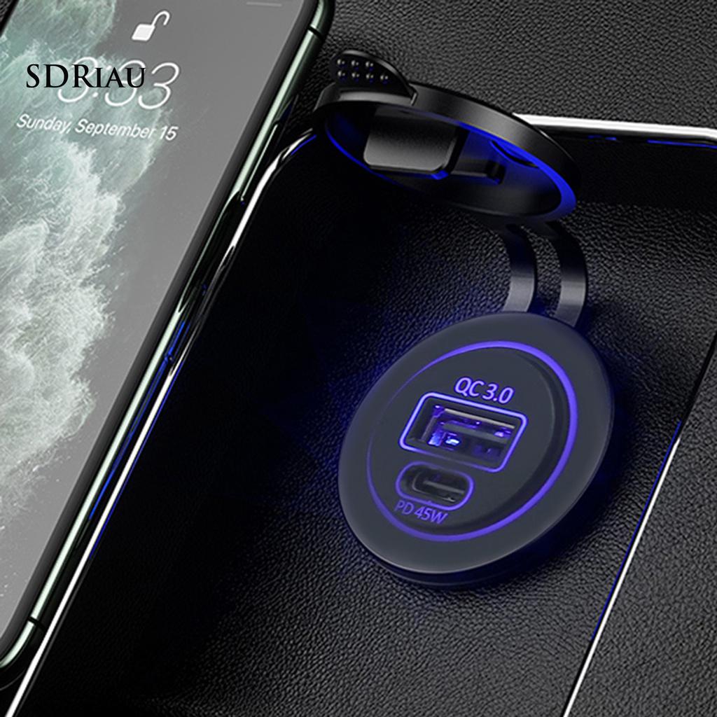 Bộ Sạc Nhanh Xqxdzx 45w Dc 12 / 24v Aoc4049 Pd 5 Chế Độ Led Usb Dành Cho Ô Tô