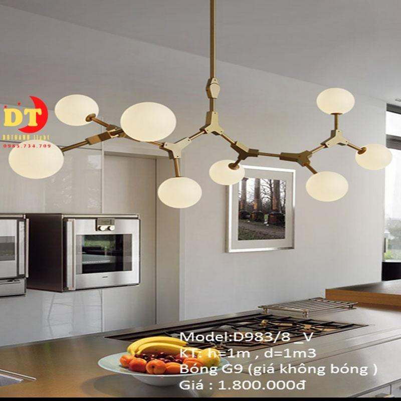 Đèn chùm hiện đại phòng khách chung cư HT LQ