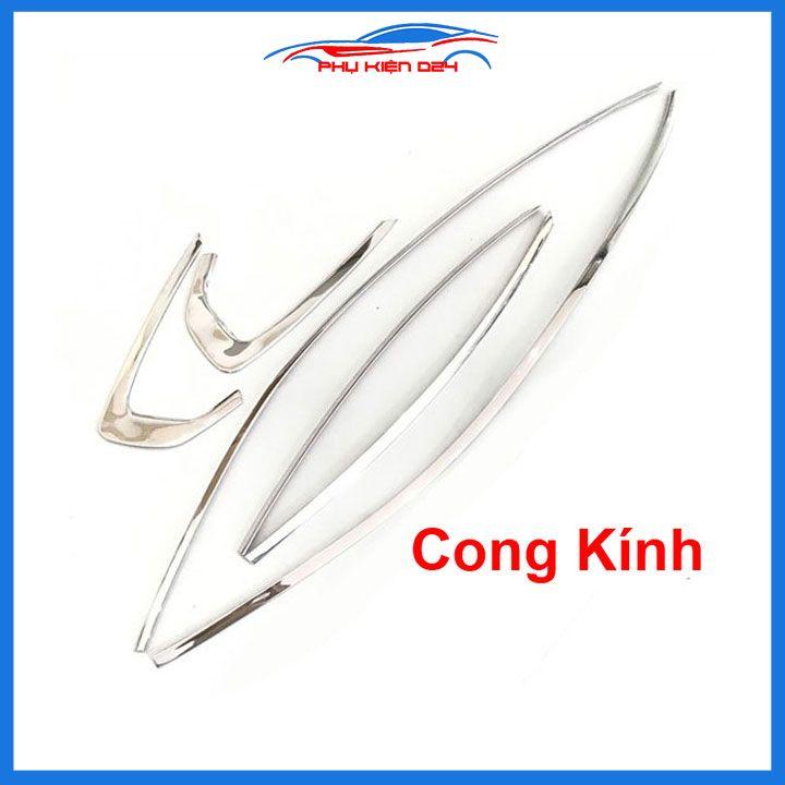 Bộ nẹp viền chân kính cong kính Kia K3 2021-2022-2023-2024 Inox sáng bóng chuẩn form xe