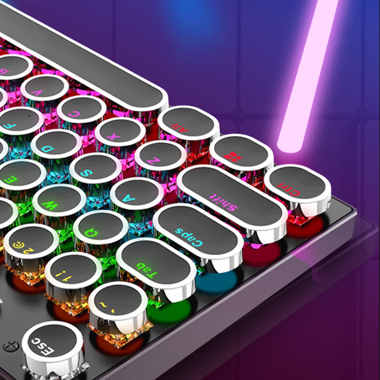 Retro Punk 104 Keys Gaming Keyboard Blue Switch Mechanical Shaft Gaming Keypad for Office Home Game PC