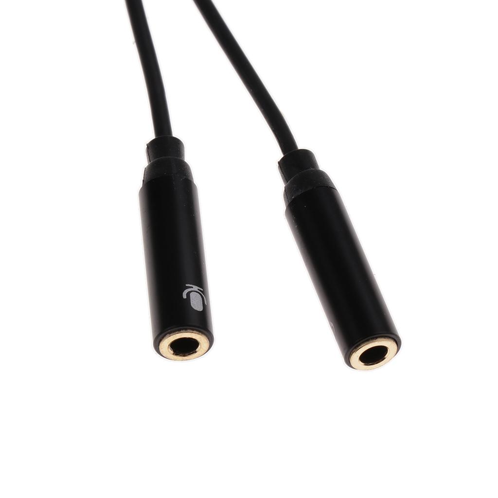 3.5mm Male to 2 Female Audio Adapter Cable for Guitar Amplifier Amp Parts