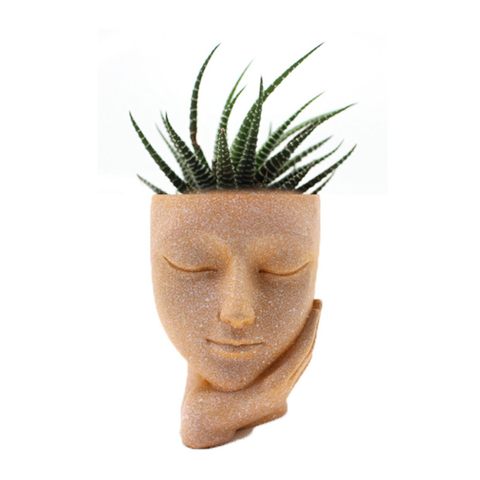 Flower Vase Decor Outdoor Indoor Face Head Planter for Office Hotel Nursery