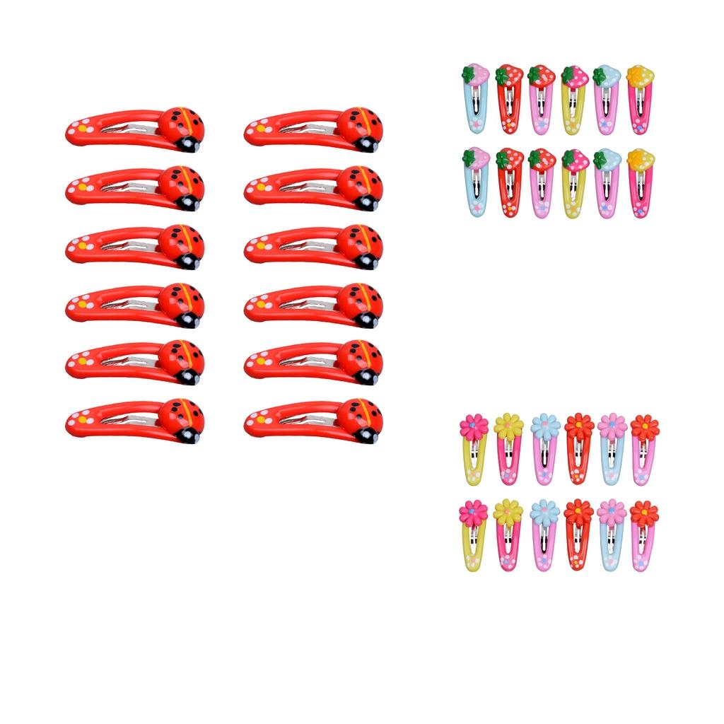 12Pcs Girls Baby Toddler Princess Snap Hair Clips Hair Accessories  Style 1