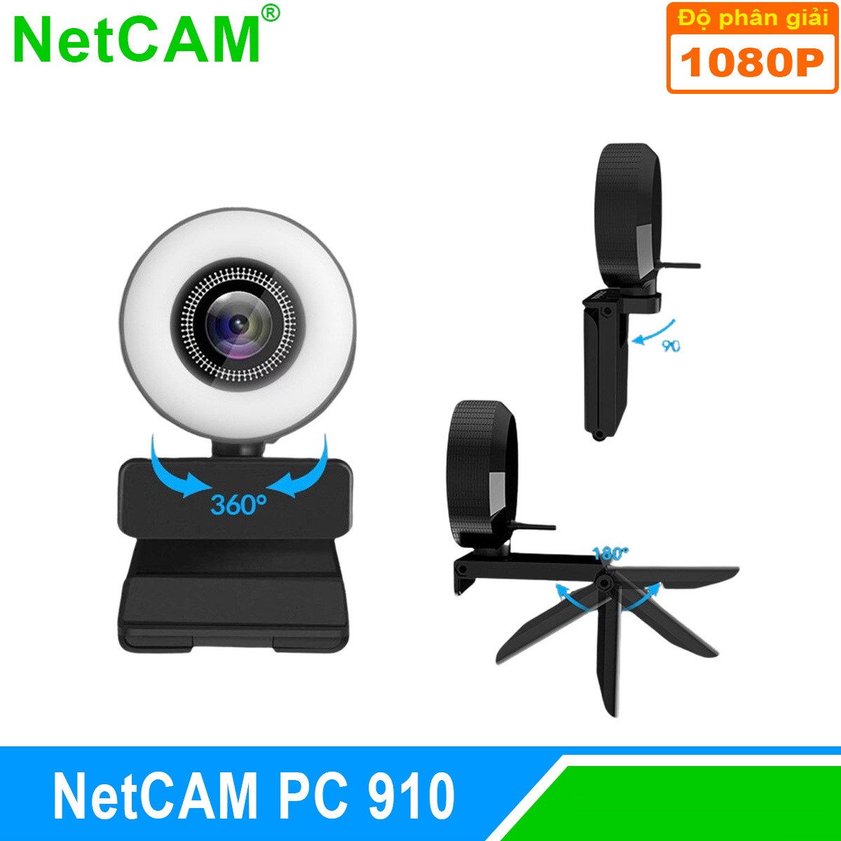 Webcam NetCAM PC 910 độ phân giải 1080P - Hàng Chính Hãng