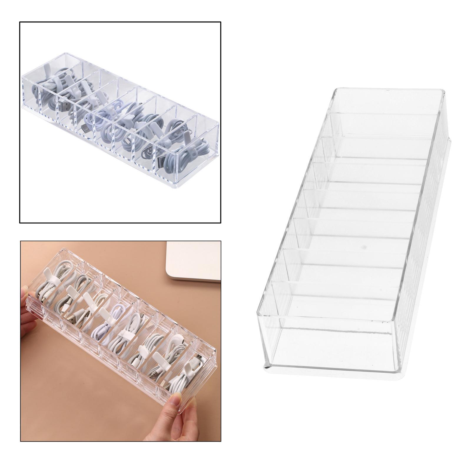 Organizer Box with 8 Cells & Silicone Cable Ties Waterproof for Data Cable