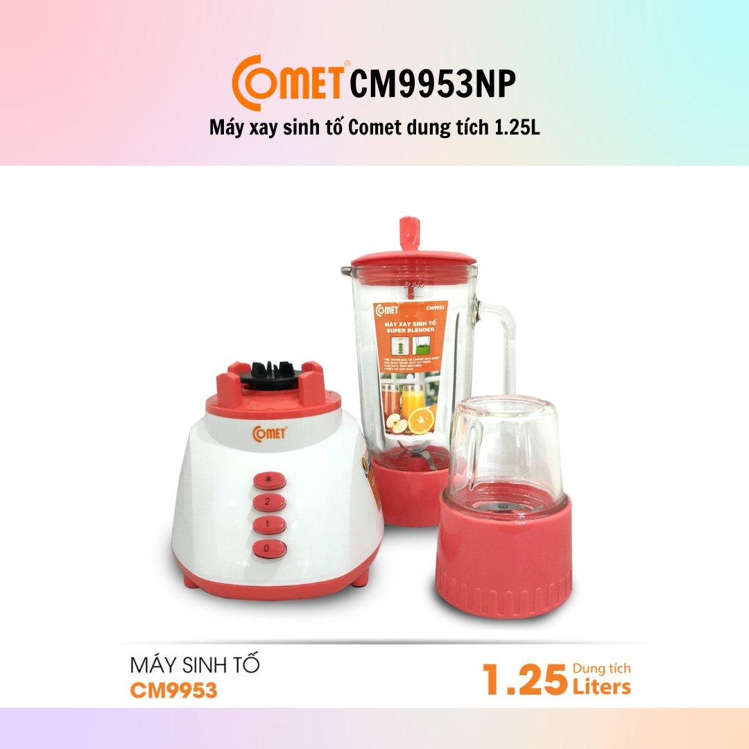 Máy xay sinh tố COMET CM9953 (Dung tích 1.25L) - Hàng Chính Hãng - Bảo Hành 12 Tháng